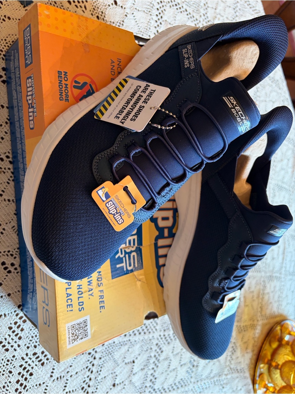 Skechers Navy Blue Slip-On Athletic Sneakers